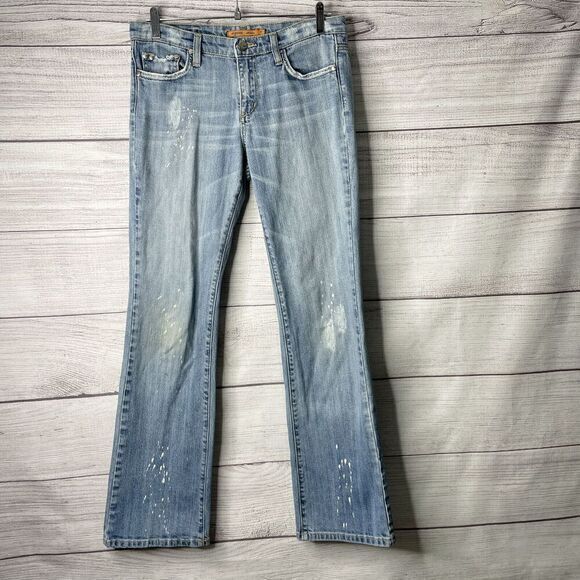 VIGOSS Jeans Blue Denim Distressed Embroidered Flower Patch Juniors size‎ 11 - Picture 1 of 10